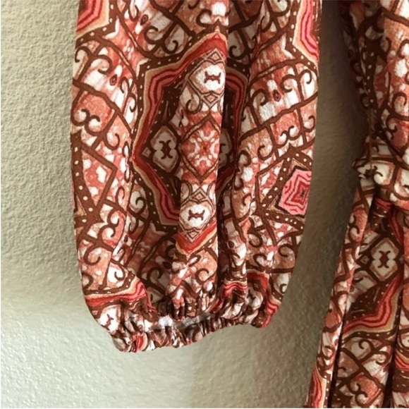 Cara Cara Paris Midi Dress Moroccan Tile Spice - Picture 6 of 9